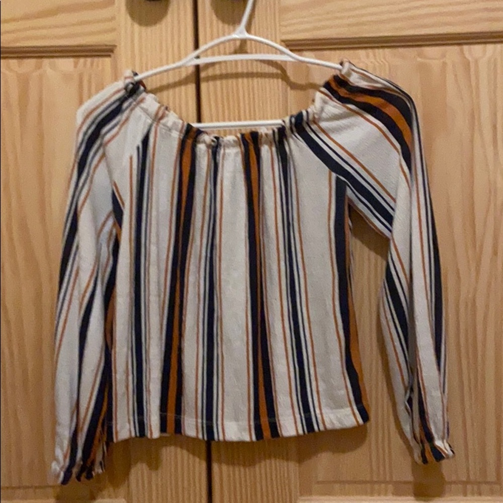 Long sleeve shirt off the shoulder